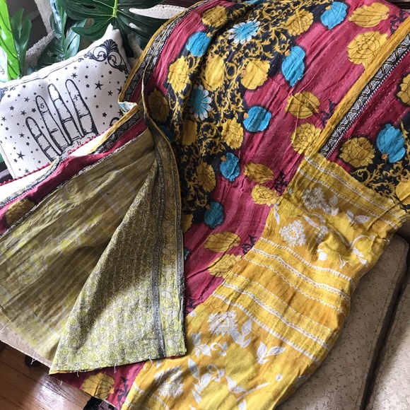 Other - Indian Kantha Boho Quilt - Summer Garden